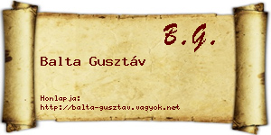 Balta Gusztáv névjegykártya