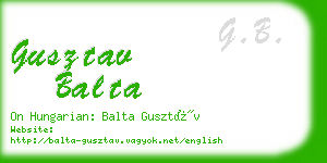 gusztav balta business card